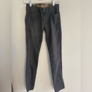 Dark gray denim straight leg jeans